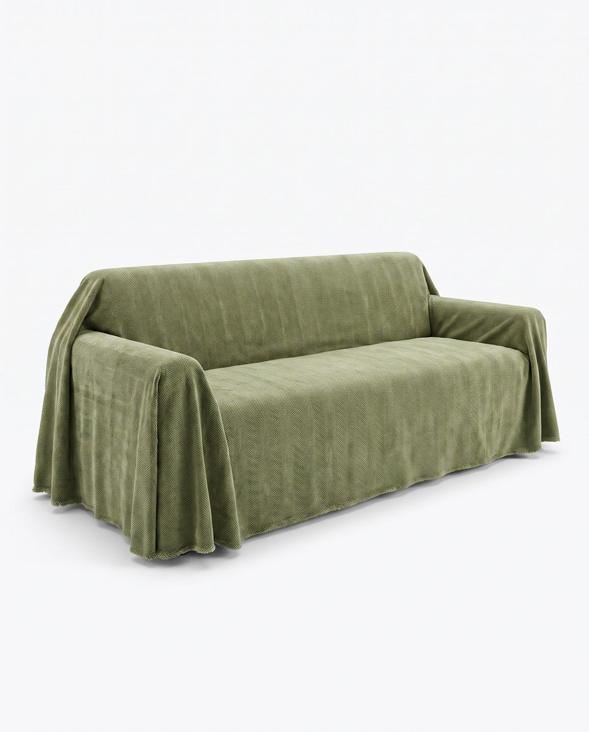 Durable Pet Friendly Herringbone Sofa Cover | Spill Resistant, 71-165in