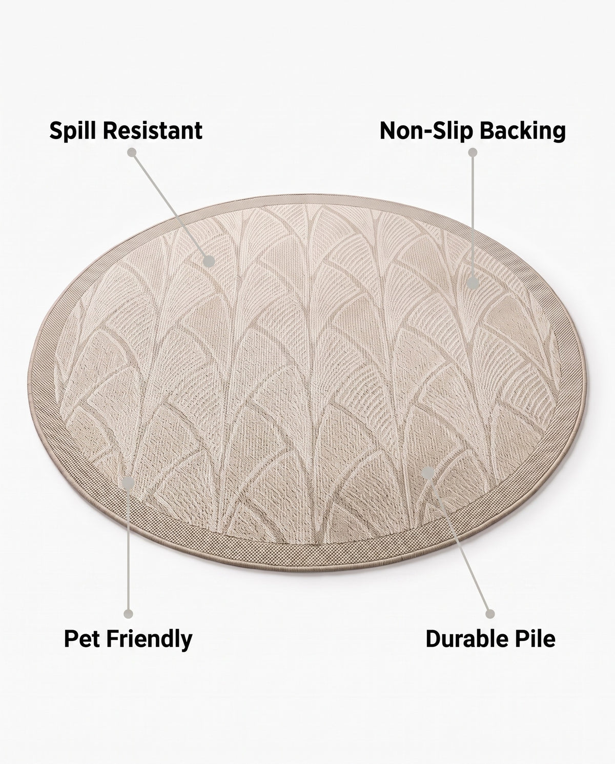 Easy Clean Rug Artisan Blossom Spillproof Pet-Friendly Chic Livi | Non-Slip Backing, 5-8ft