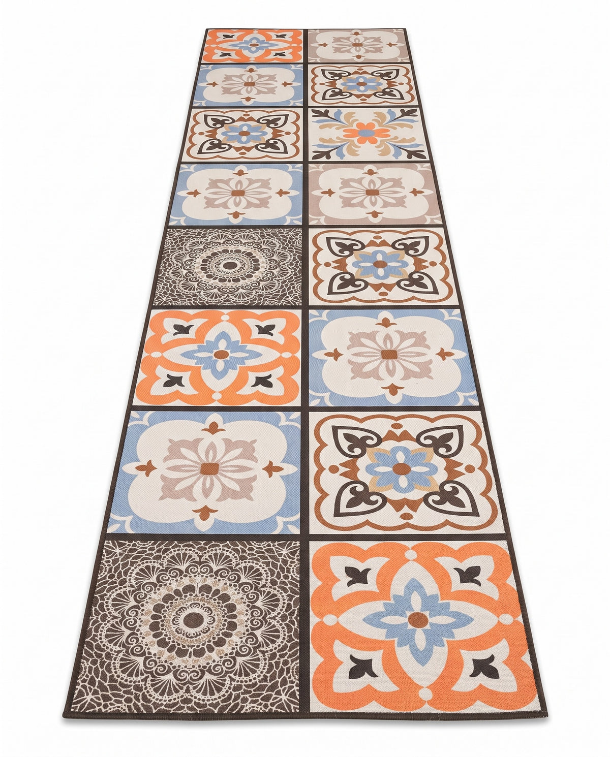 Easy Clean Rug Artisan Squares Durable Non-Slip Pet-Friendly Mod | Water Resistant, 1-6ft