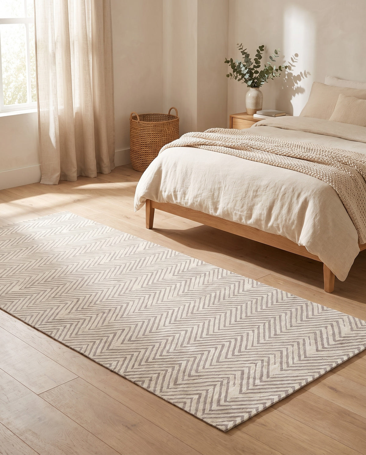 Easy Clean Rug Chevron Pattern Durable Non-Slip Pet-Friendly Mod | Indoor Use, 1-9ft