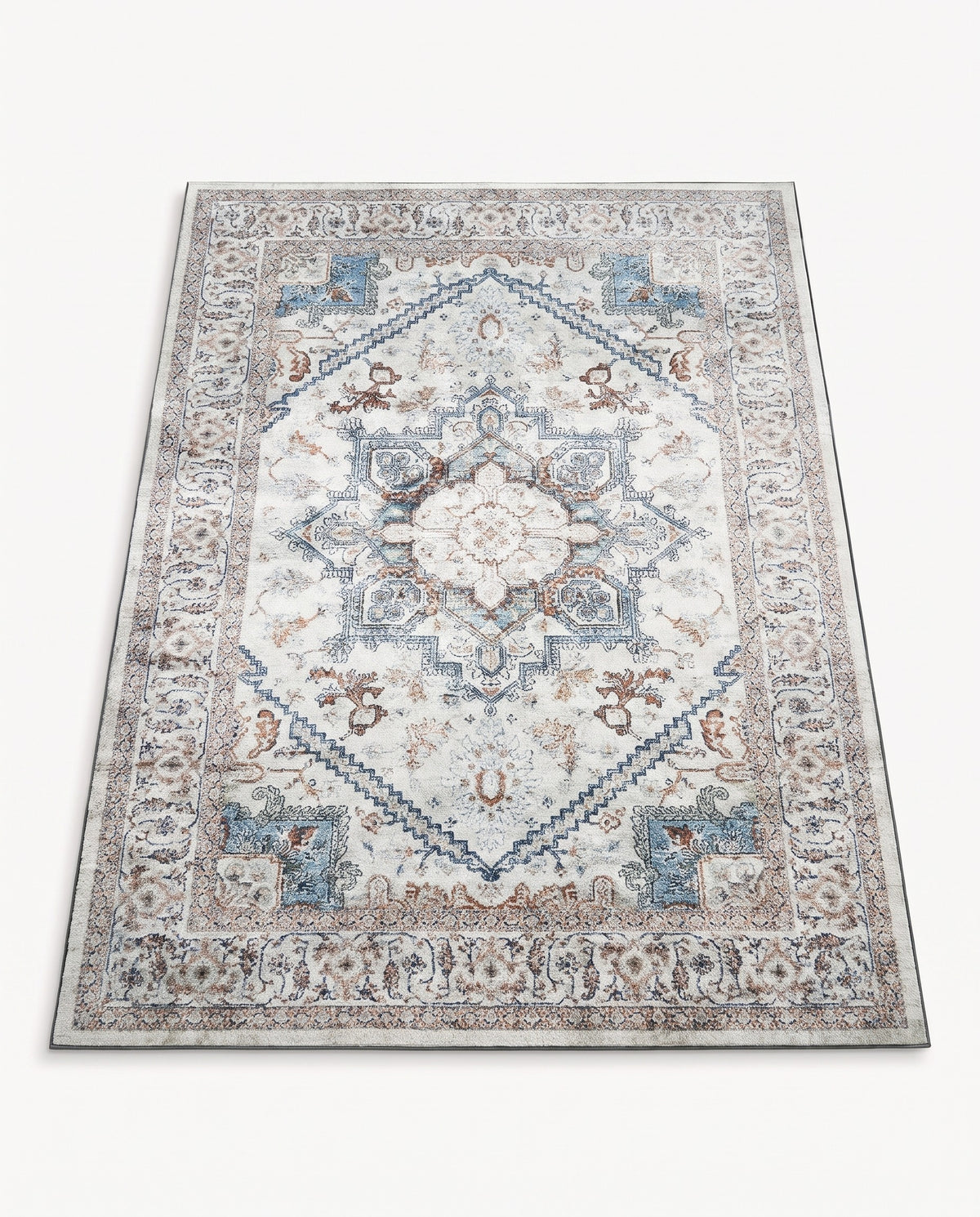 Easy Clean Rug Classic Boho Style Living Room Area Rug | Pet Friendly, 2-6ft
