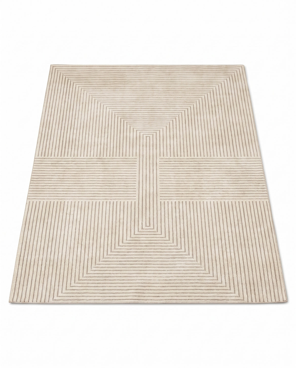 Easy Clean Rug Geometric Line Non-Slip Quick-Drying Bath Mat | Durable Pile, 1-9ft