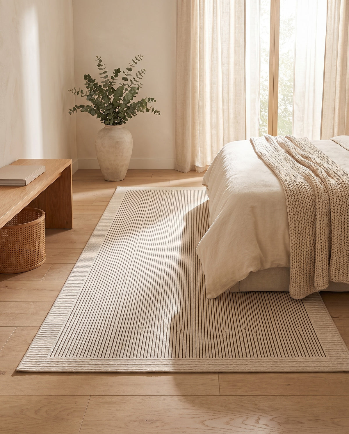 Easy Clean Rug Linear Elegance Durable Non-Slip Pet-Friendly Min | Indoor Use, 2-9ft