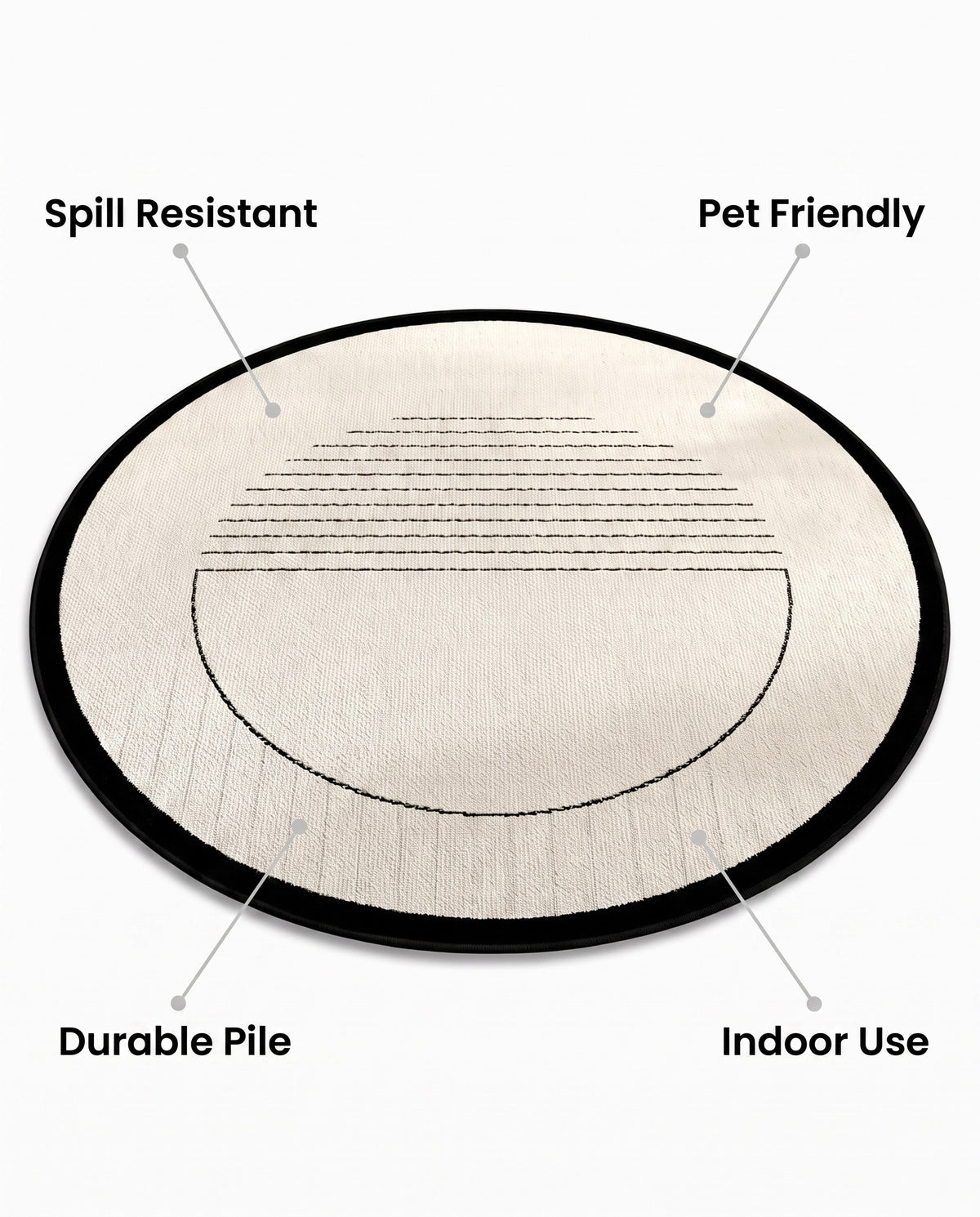 Easy Clean Rug Modern Zenith Spillproof Pet-Friendly Chic Living | Durable Pile, 6ft
