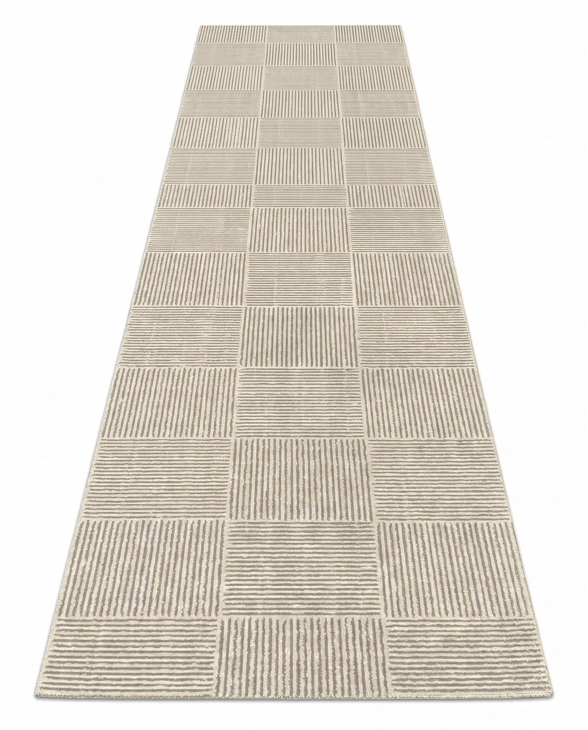 Easy Clean Rug Textured Grid Durable Non-Slip Pet-Friendly Moder | Indoor Use, 1-9ft
