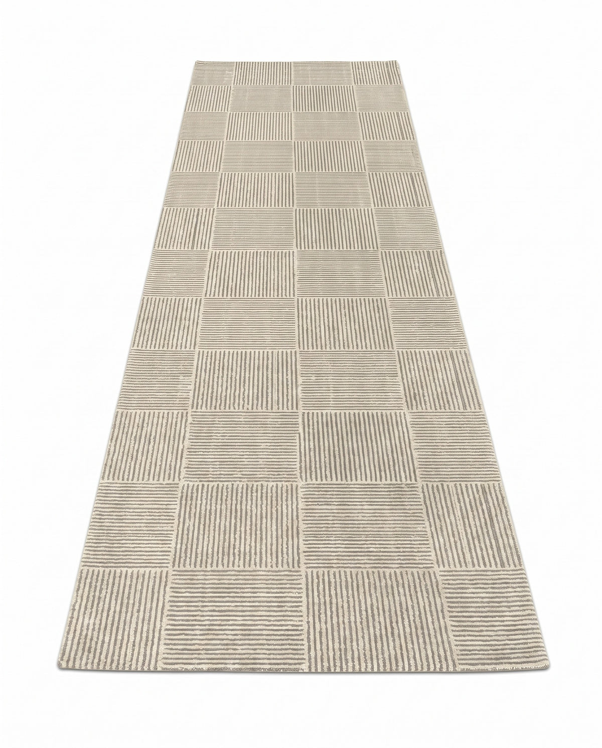Easy Clean Rug Textured Grid Durable Non-Slip Pet-Friendly Moder | Indoor Use, 1-9ft