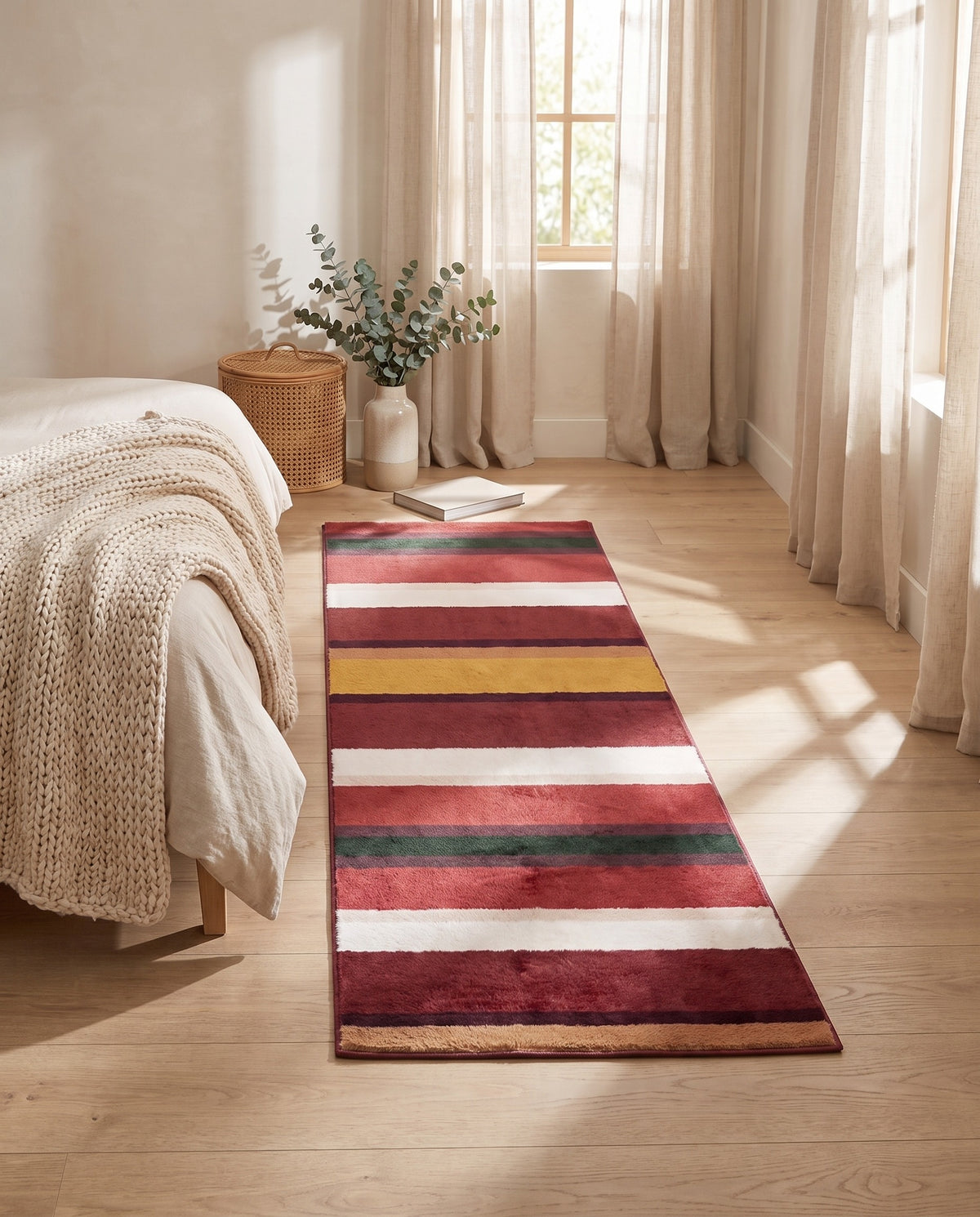Easy Clean Rug Vintage Stripes Pet Friendly Runner Rug | Waterproof, 2-9ft