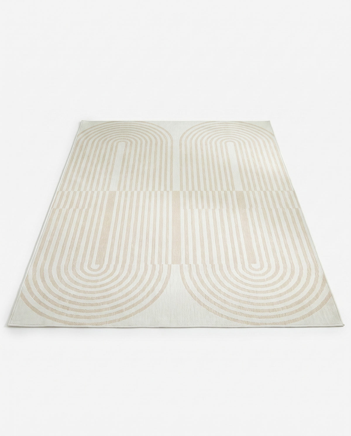 Easy Clean Washable Rug Soft Sand Elegance Arc Minimalist Design | Spill Resistant, 3-9ft