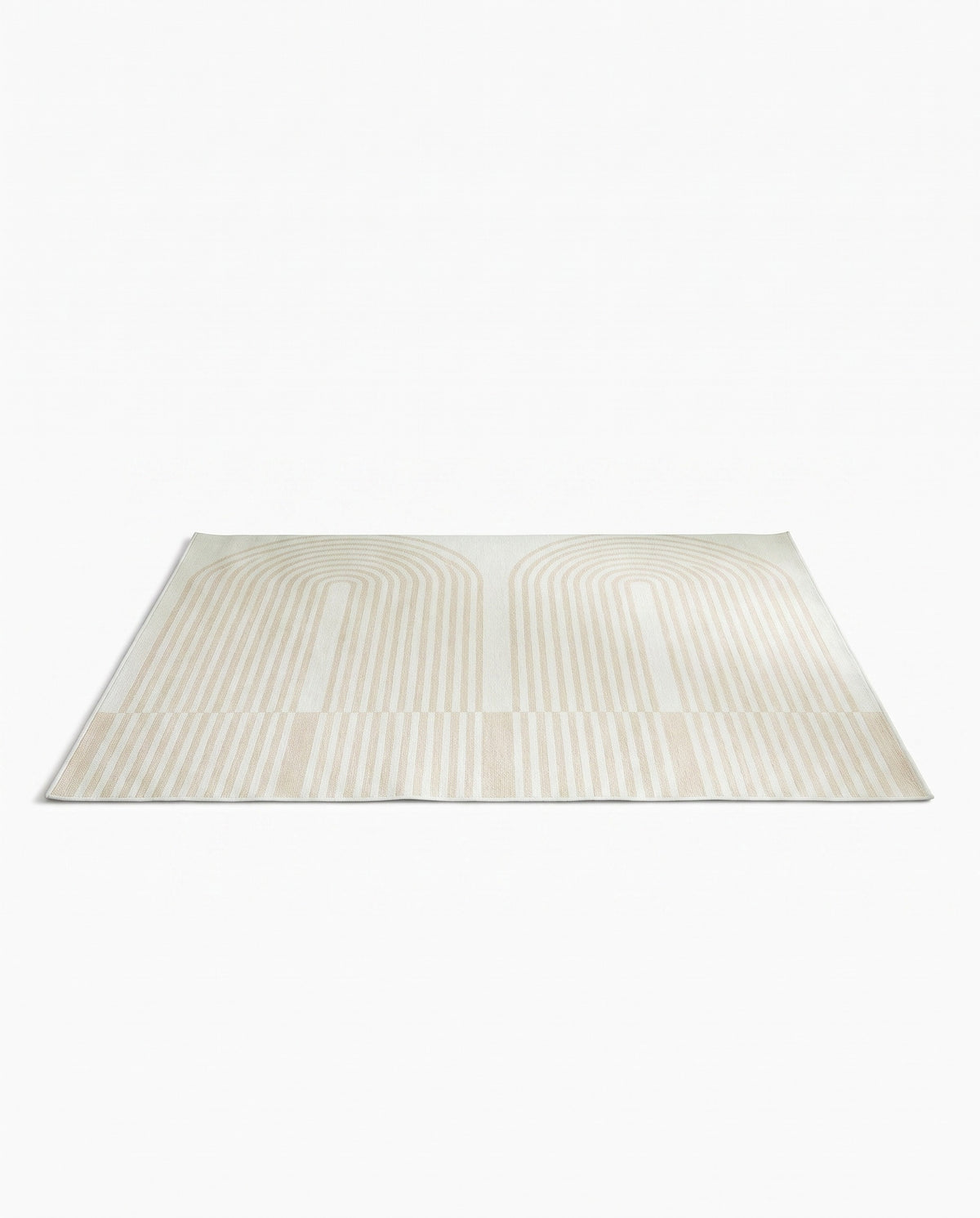 Easy Clean Washable Rug Soft Sand Elegance Arc Minimalist Design | Spill Resistant, 3-9ft