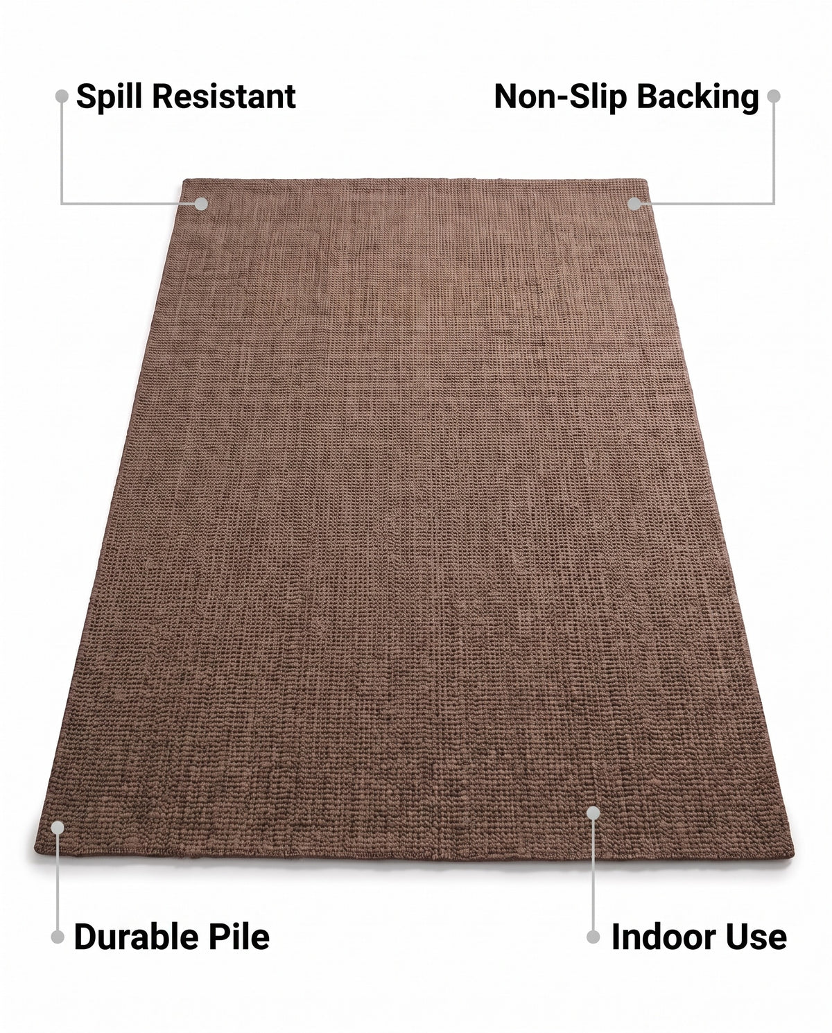 EasyClean High-Density Weave Short-Pile Non-Slip, Stain-Resistan | Spill Resistant, 31-138in