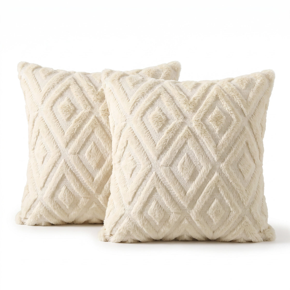 Christmas Plush Cushion Cover Set of 2 | Soft Pile, 12-26in