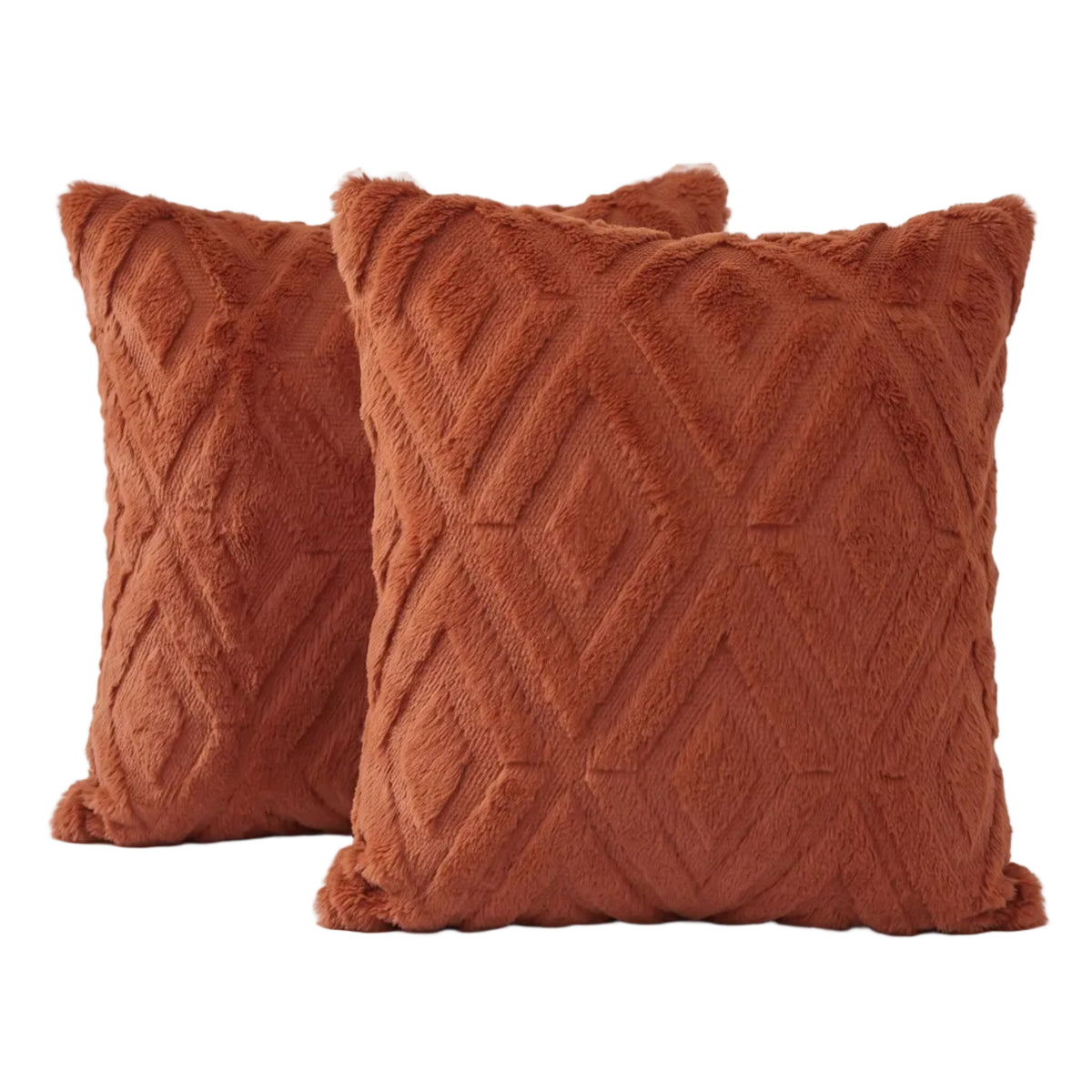 Christmas Plush Cushion Cover Set of 2 | Soft Pile, 12-26in