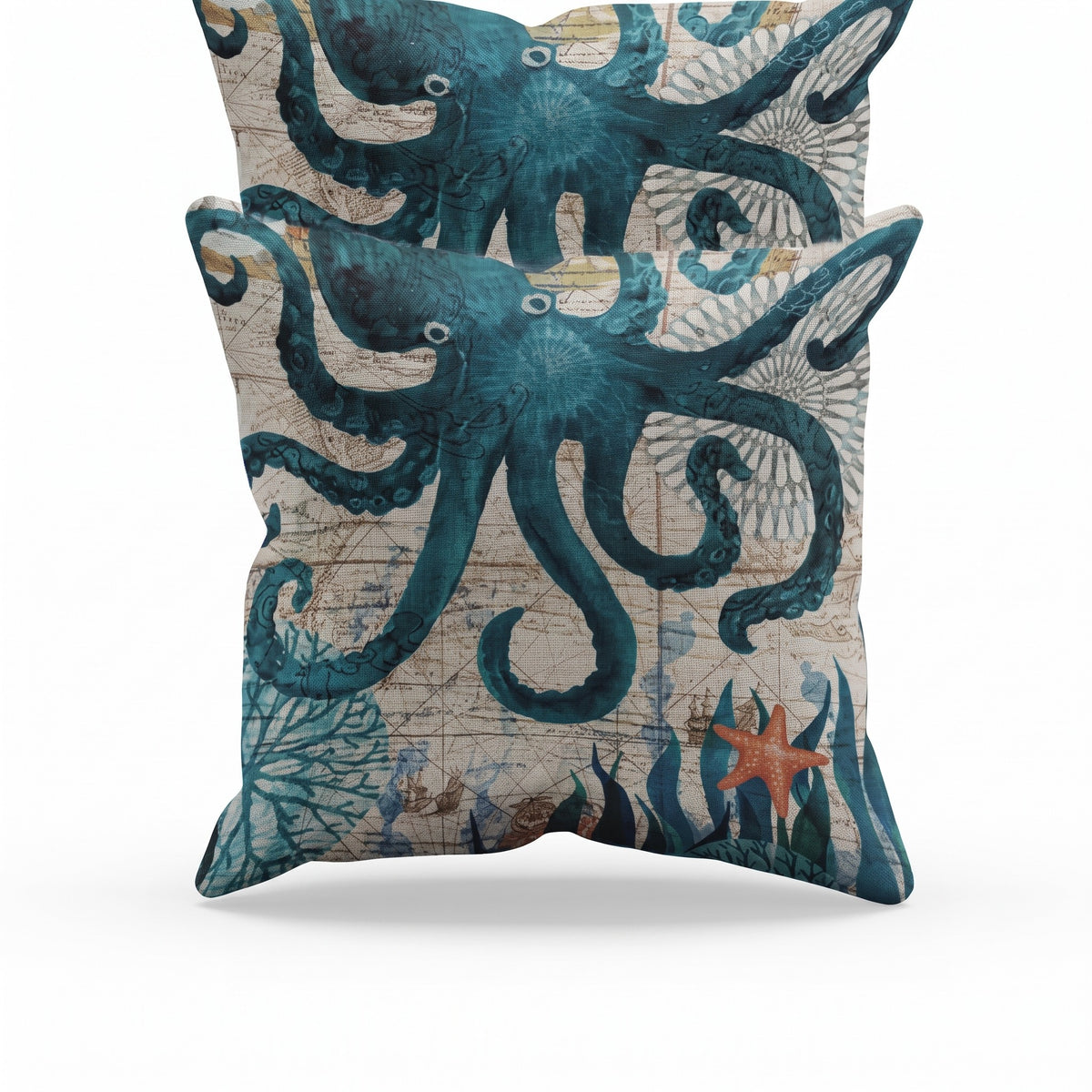 Sea Life Cushion Cover | Coastal Print, 4 Designs