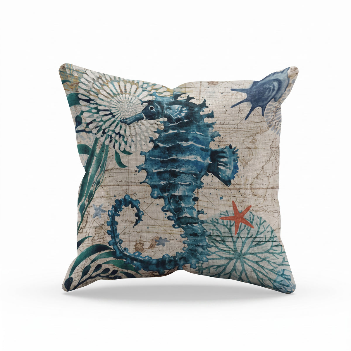 Sea Life Cushion Cover | Coastal Print, 4 Designs