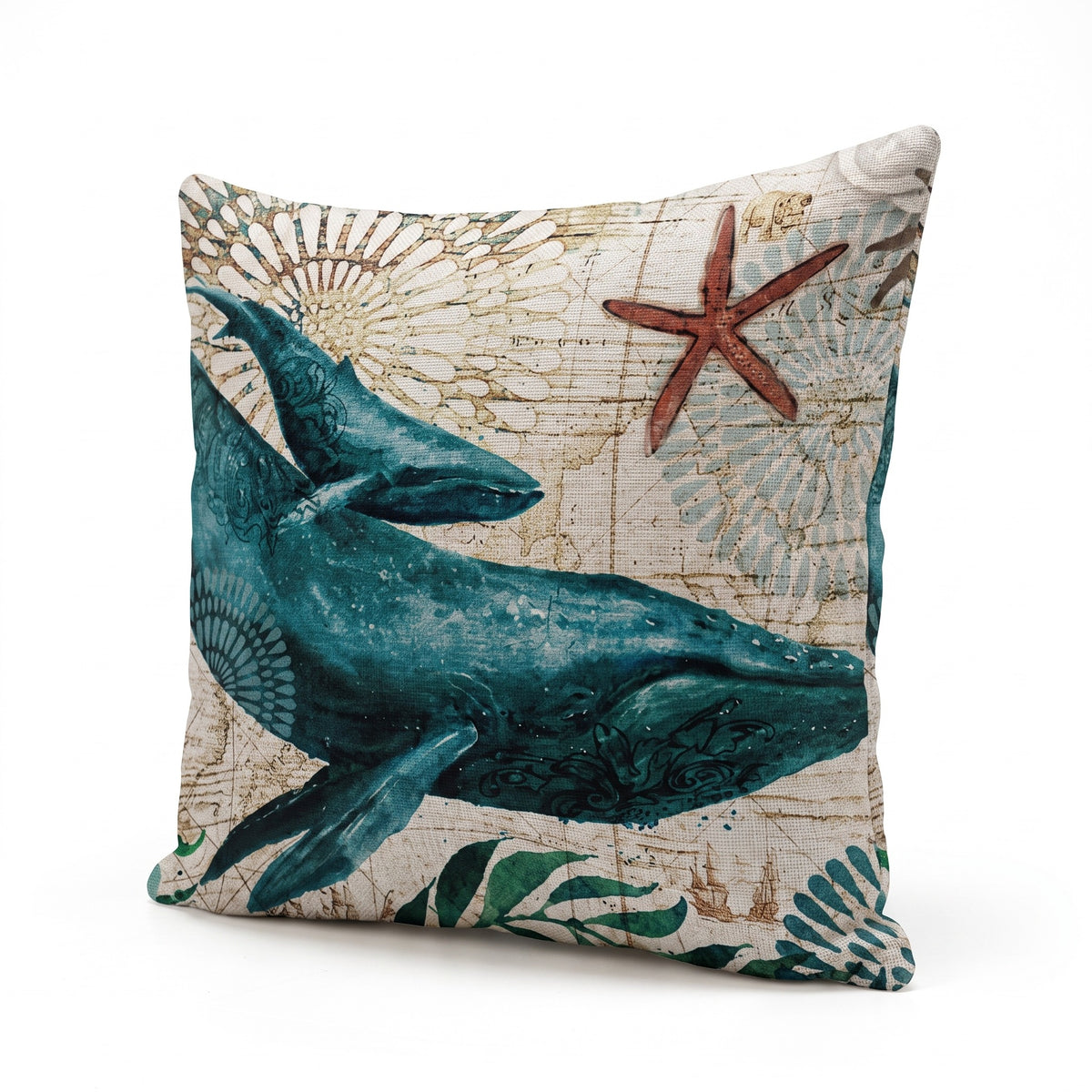 Sea Life Cushion Cover | Coastal Print, 4 Designs