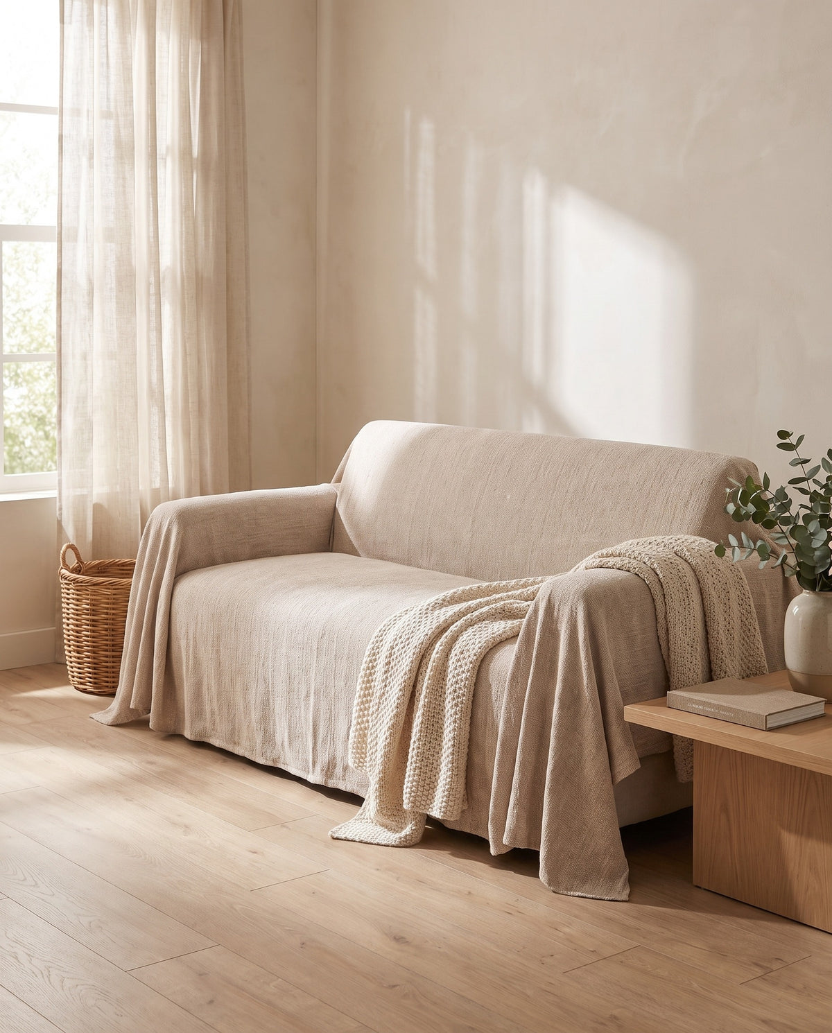 Elegant Chenille All-Season Stretch Sofa Cover - Full Wrap, Anti | Scratch Resistant