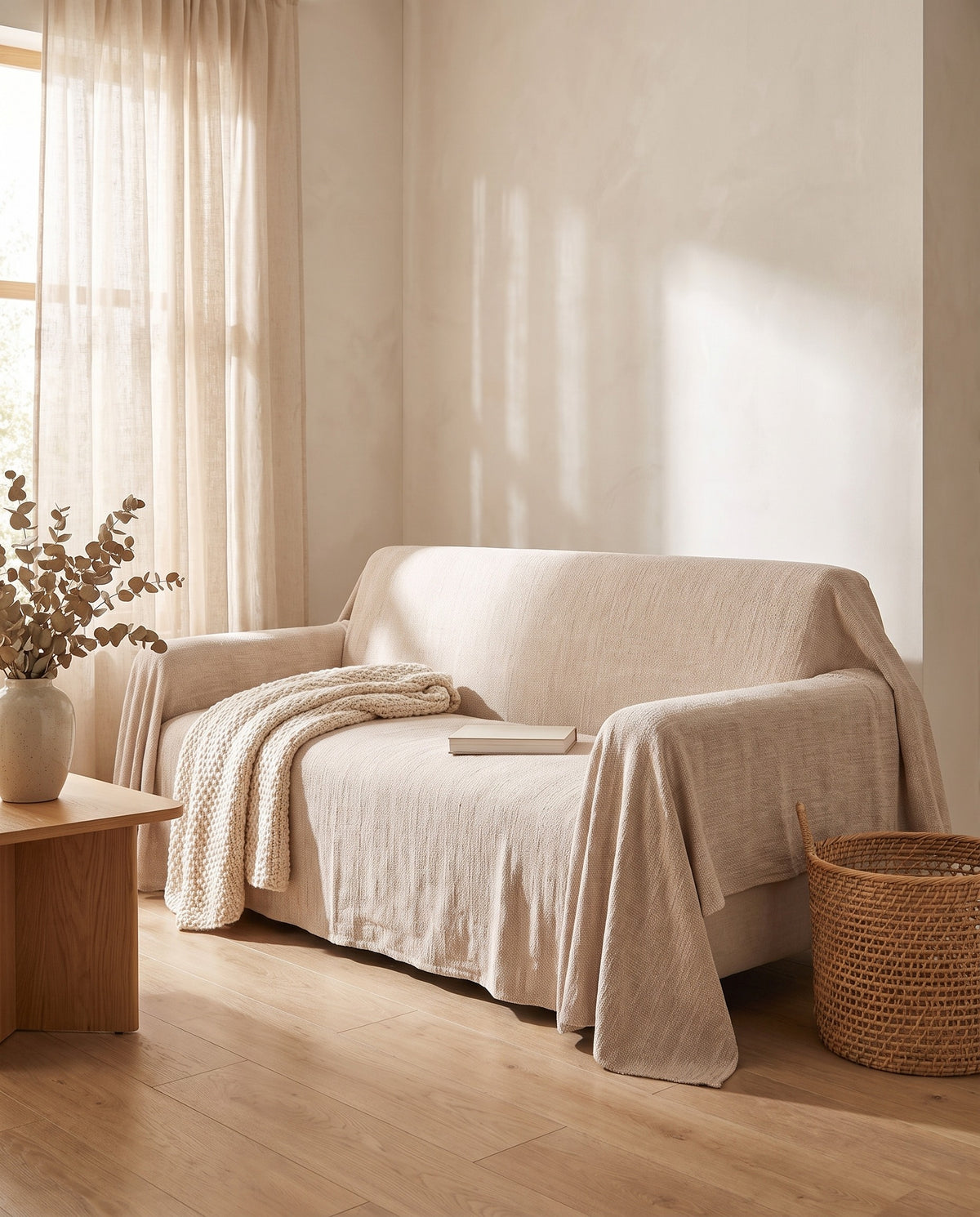 Elegant Chenille All-Season Stretch Sofa Cover - Full Wrap, Anti | Scratch Resistant