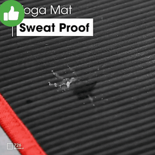 Woman doing a kneeling yoga pose on an extra thick yoga mat