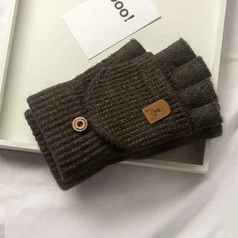 Fingerless Touchscreen Gloves in Acrylic Knit, One Size Fits Most, view 4