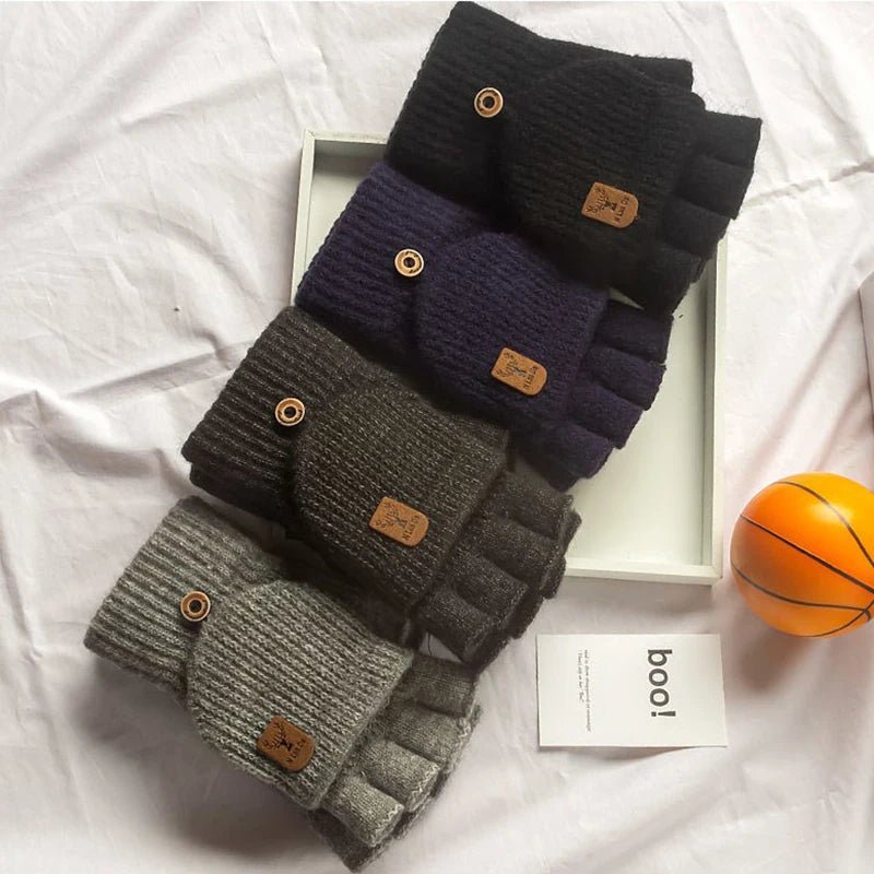 Fingerless Touchscreen Gloves in Acrylic Knit, One Size Fits Most, view 5