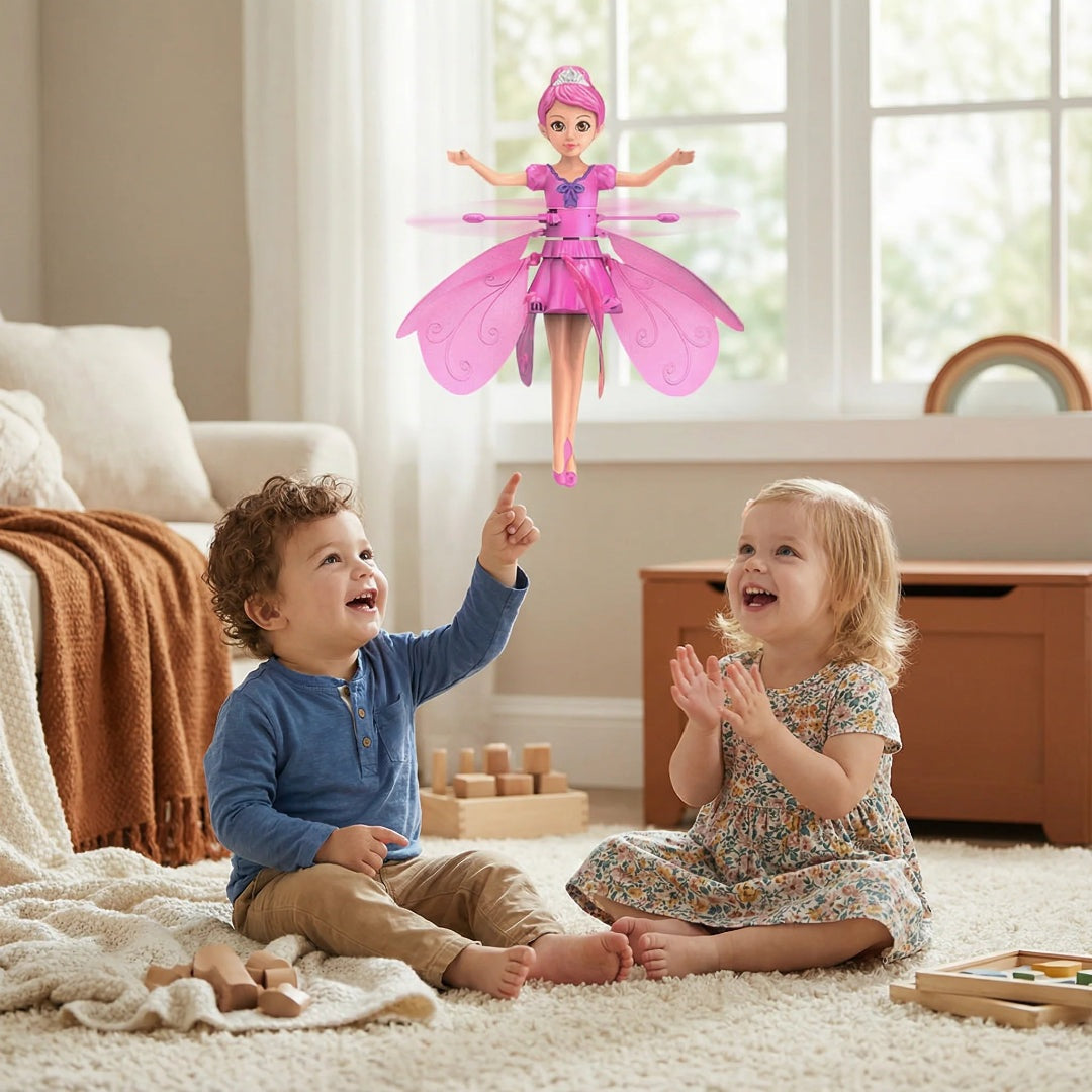 Flying Fairy Doll with Hand Control and LED Wings, USB Rechargeable, view 1
