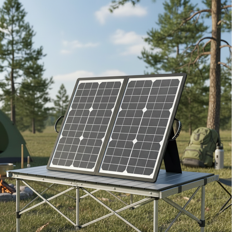 Foldable 40W Solar Panel with MPPT Charge Controller and Four Output Ports, view 1