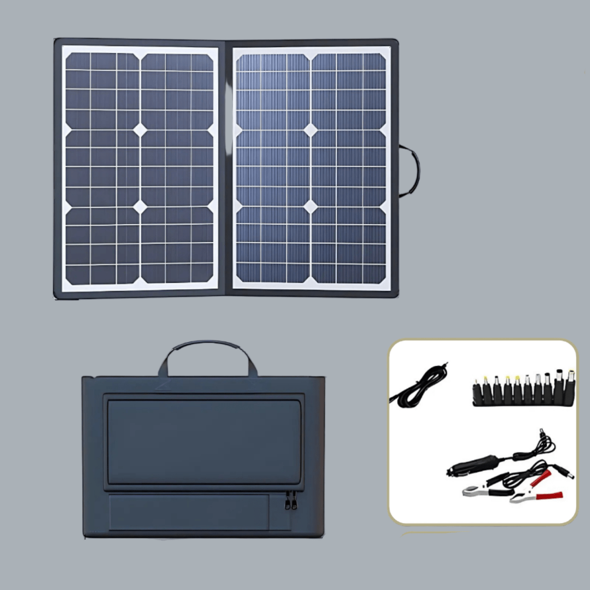 Foldable 40W Solar Panel with MPPT Charge Controller and Four Output Ports, view 4