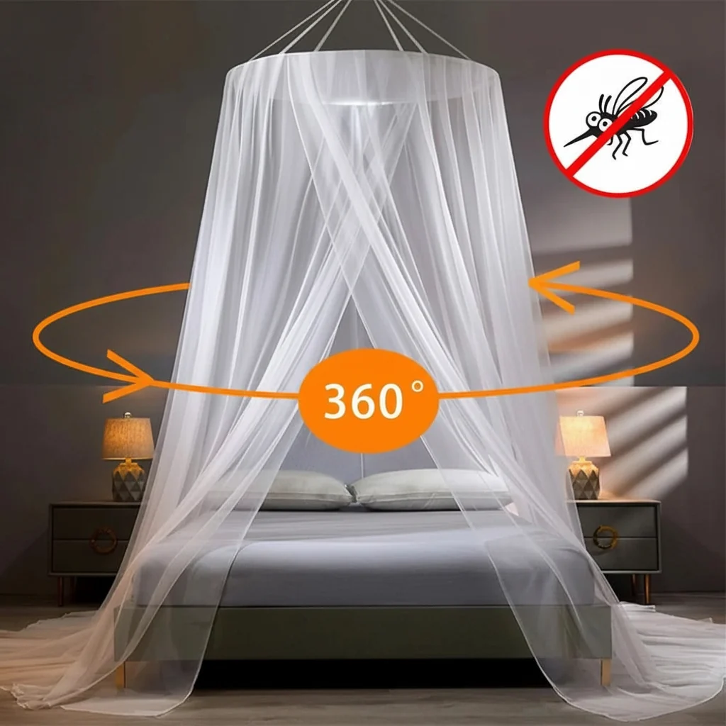 Foldable Mosquito Net for Beds from 39.4 to 78.7 Inch, Tool Free Setup, view 5