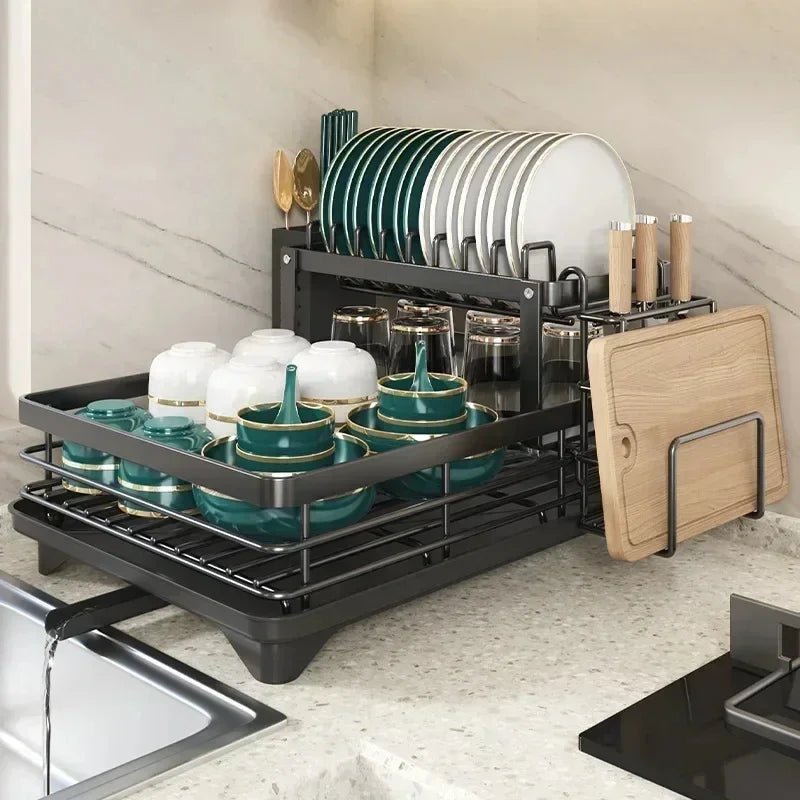 Foldable Stainless Steel Dish Drying Rack, Folds Flat for Storage, view 10