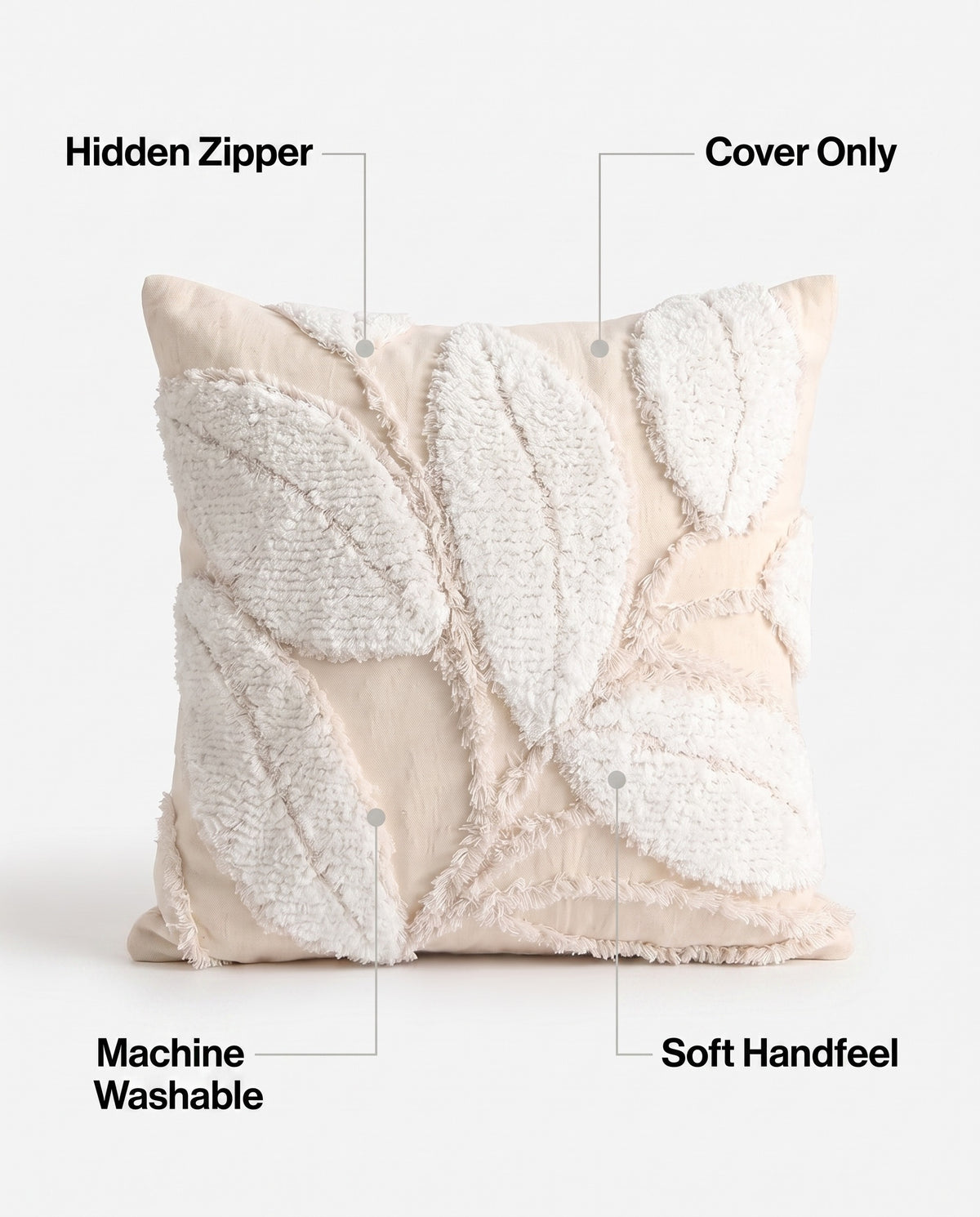Forest Leaves Cushion Cover | Hidden Zipper, 18in