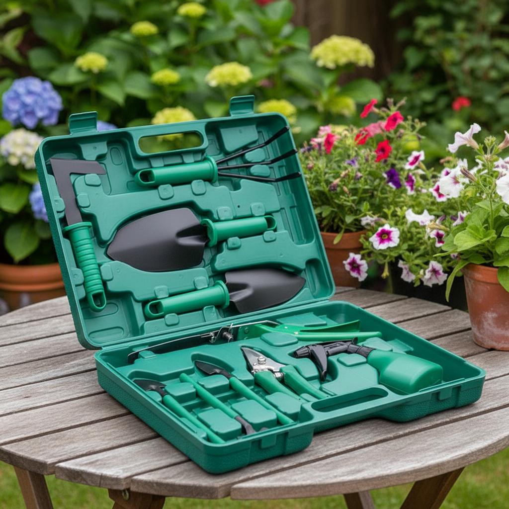 Garden Tool Set in Stainless Steel and ABS with Trowels, Rake and Hedge Shears, view 1