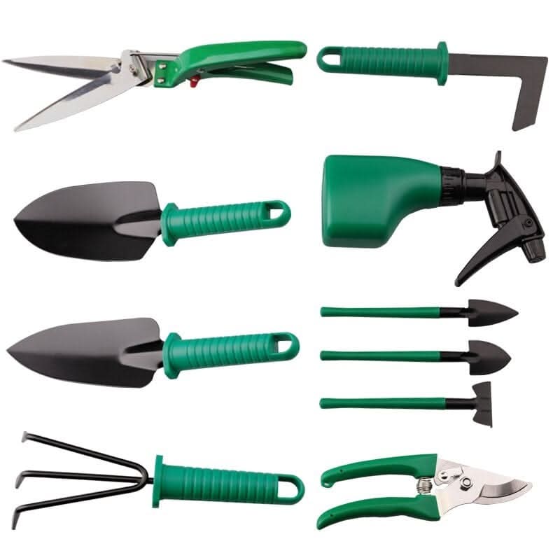 Stainless steel garden tools with ergonomic ABS handles in use