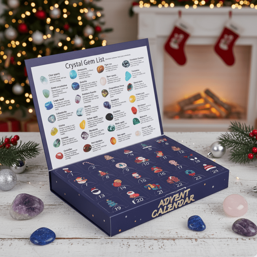 Gemstone Dig Advent Calendar with 24 Natural Stones for Young Collectors, view 1