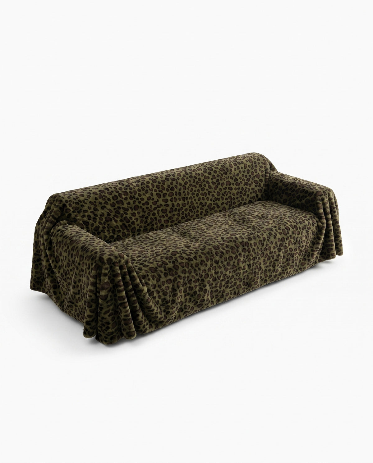 Glamour Leopard Scratch-Resistant Luxe Sofa Cover | Spill Resistant, 71-165in