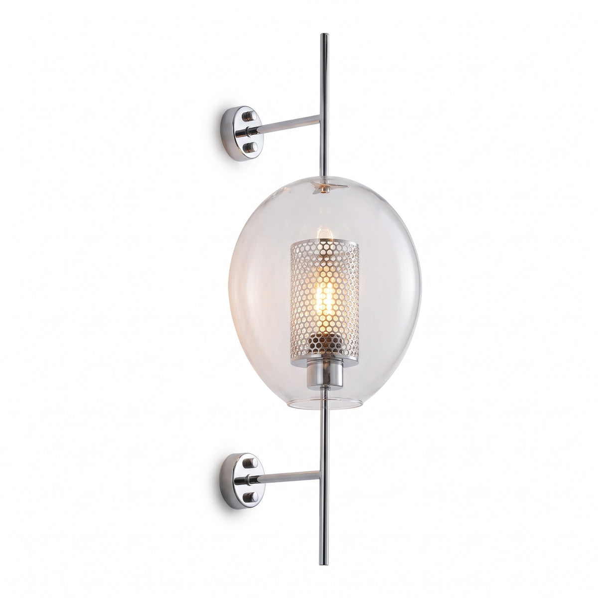 Glass Wall Sconce - Chrome / Globe