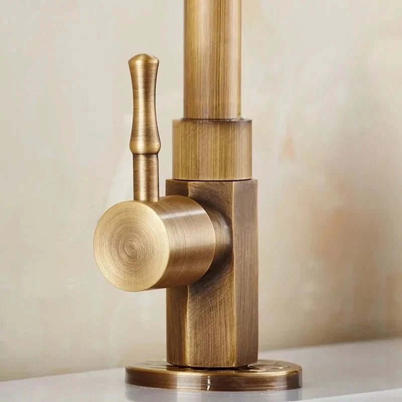Gooseneck Faucet in Antique Brass Finish with Ceramic Valve, view 5