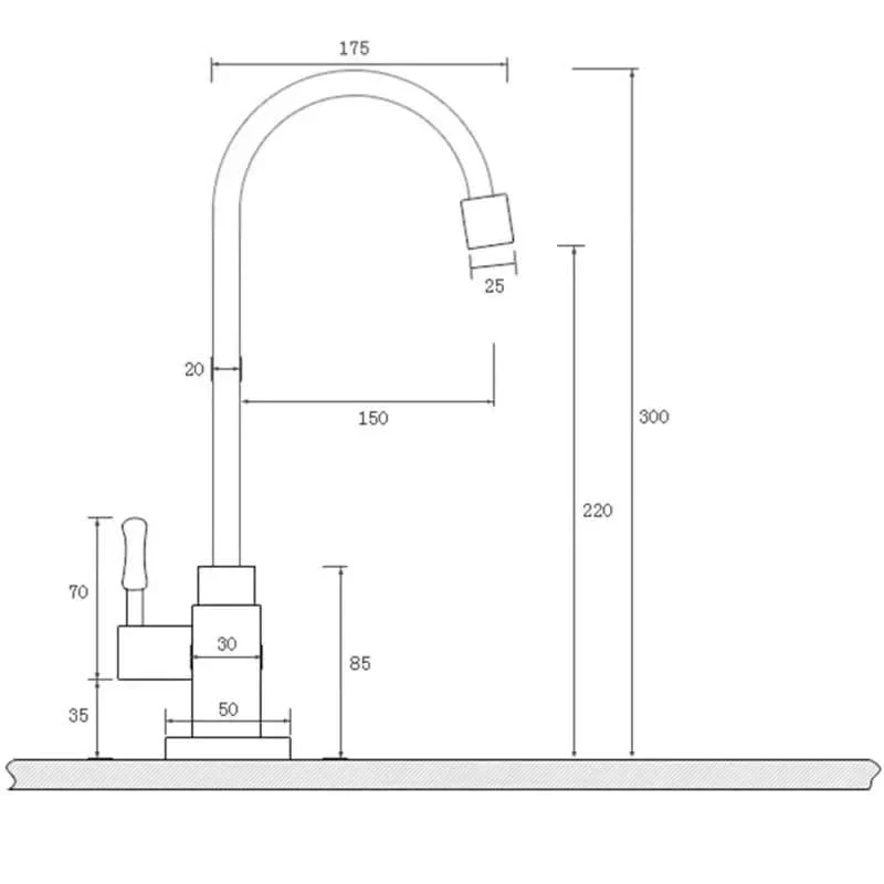 Gooseneck Faucet in Antique Brass Finish with Ceramic Valve, view 6