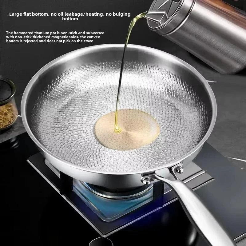 Hammered Titanium Frying Pan with Natural Nonstick Surface, Induction Ready, view 6