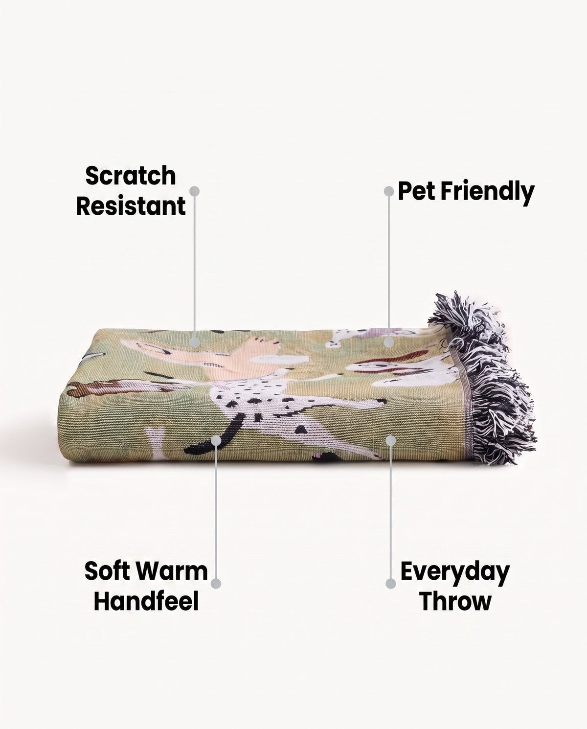 Happy Pets Throw Blanket | Scratch Resistant, 51-86in