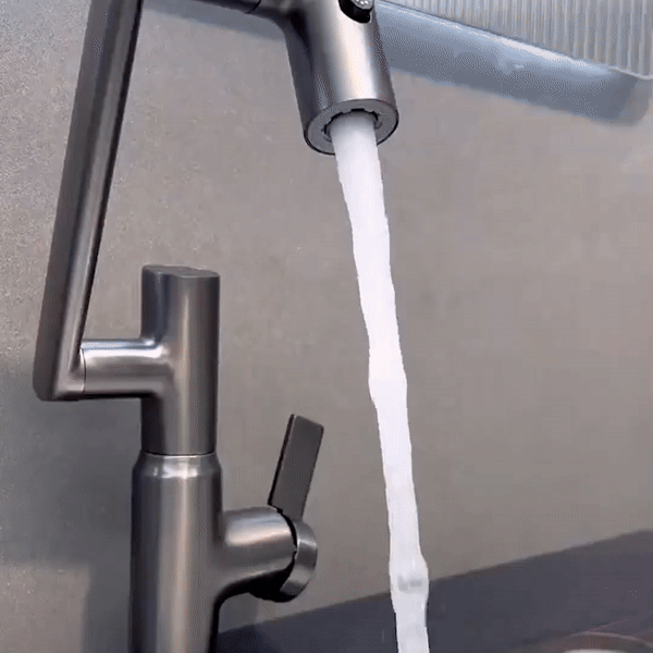 Kitchen faucet swiveled to fill a large pot