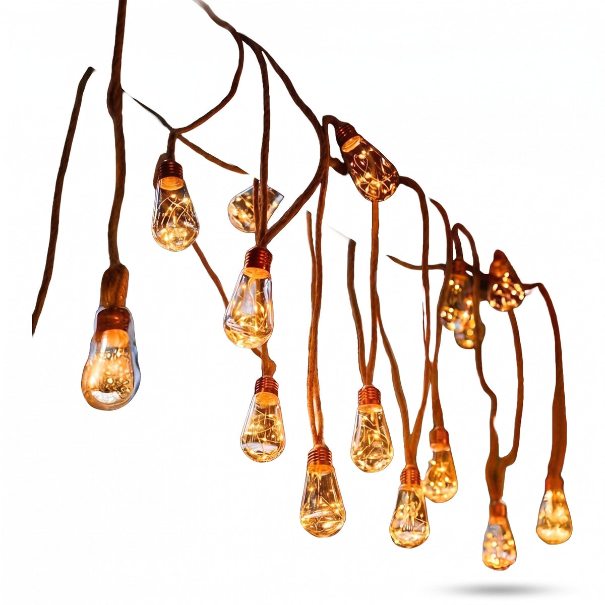 Hemp Rope Solar String Lights - Oval