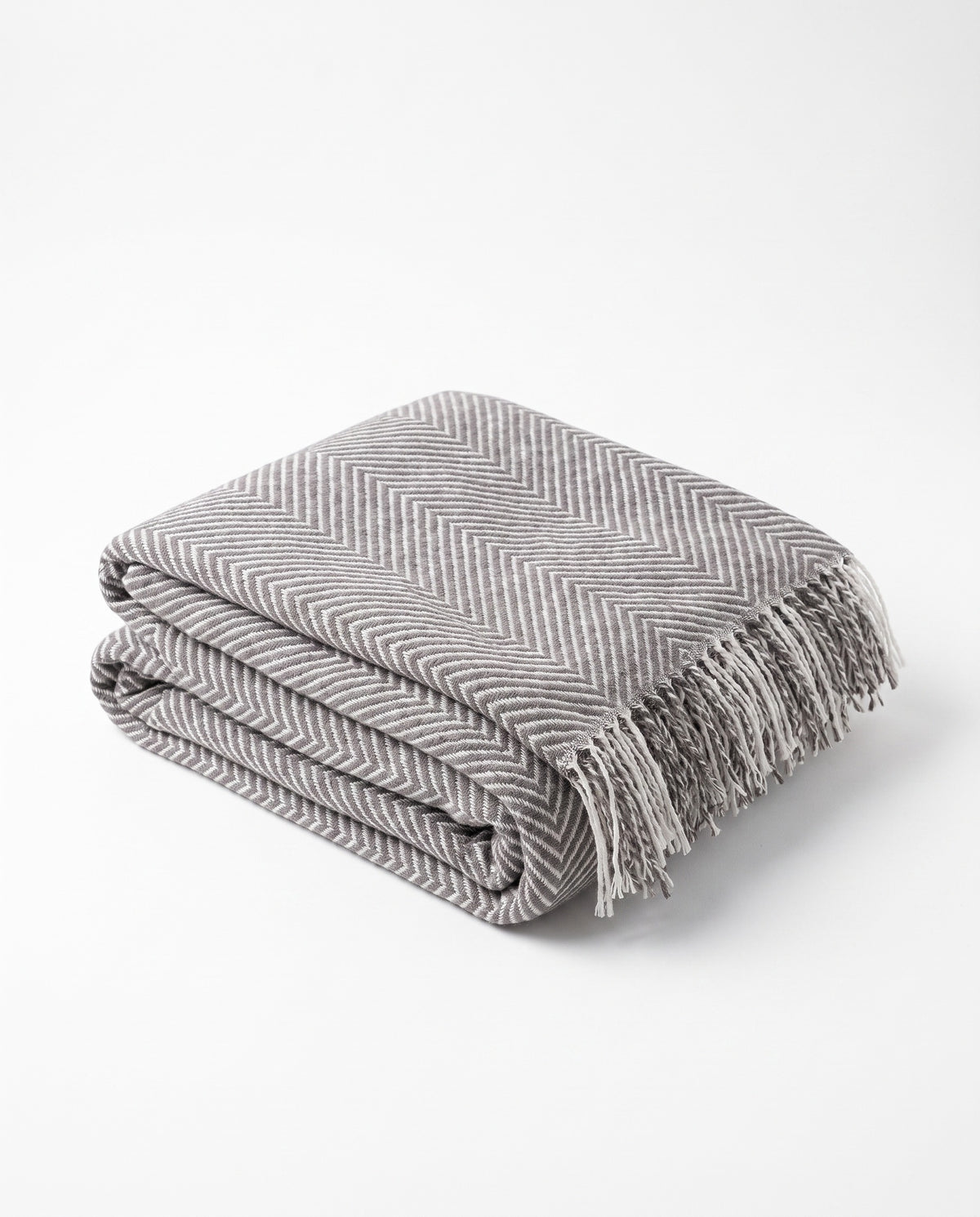 Herringbone Fringed Throw Blanket | Soft Warm Handfeel, 50-94in