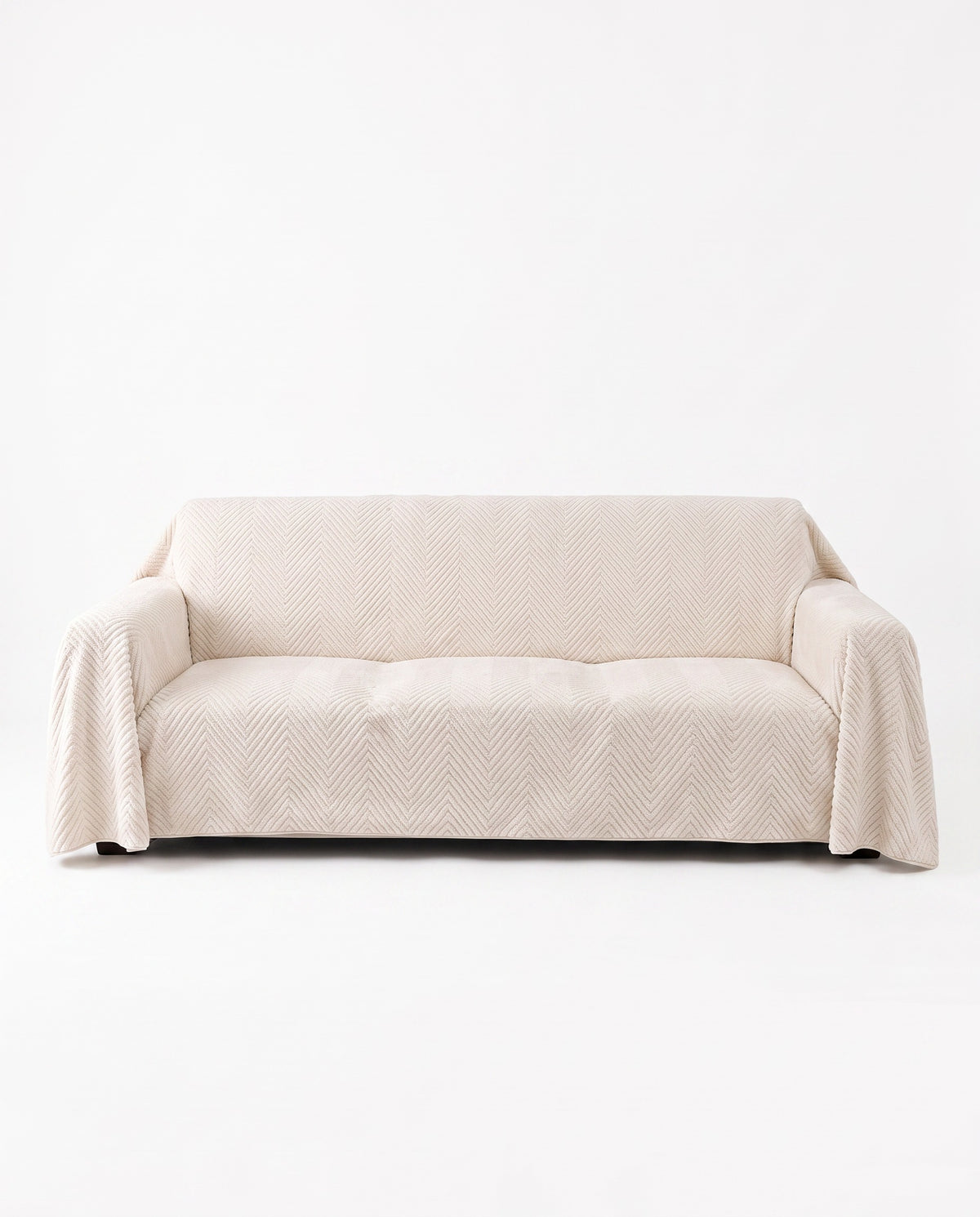 Herringbone Plush Nonslip Sofa Cover | Non-Slip Backing, 1-95in
