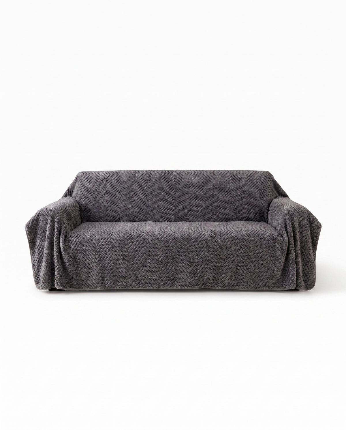 Herringbone Plush Nonslip Sofa Cover | Non-Slip Backing, 1-95in