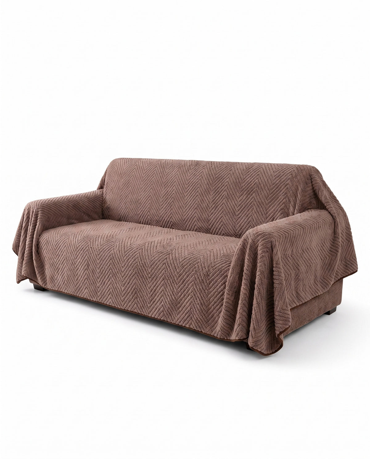 Herringbone Plush Nonslip Sofa Cover | Non-Slip Backing, 1-95in