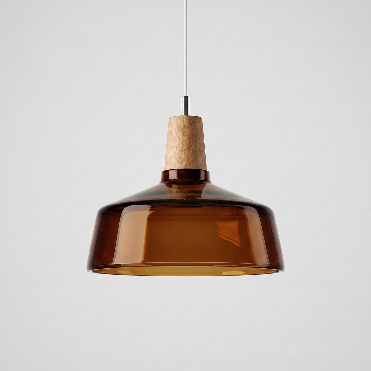 Glass and Wood Pendant Light