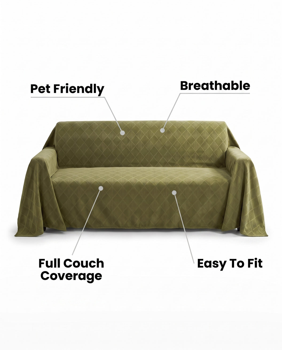 Hidden Gem Sofa Cover | Pet Friendly, 71-165in