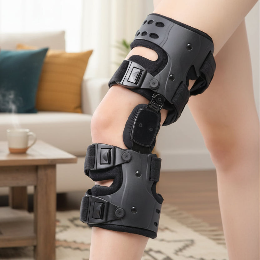 Hinged Knee Brace with Aluminum Stays and Foam Padding, 15.7 Inch, Left or Right, view 1
