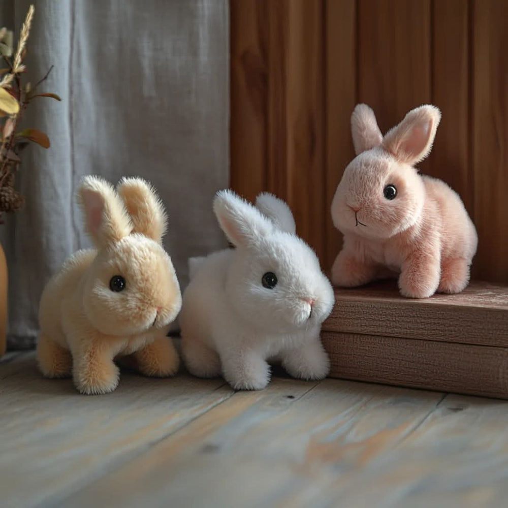 Interactive Plush Bunny Toy - Hopping and Nose Wiggling Electronic Rabbit with Sounds for Kids and Toddlers (6)