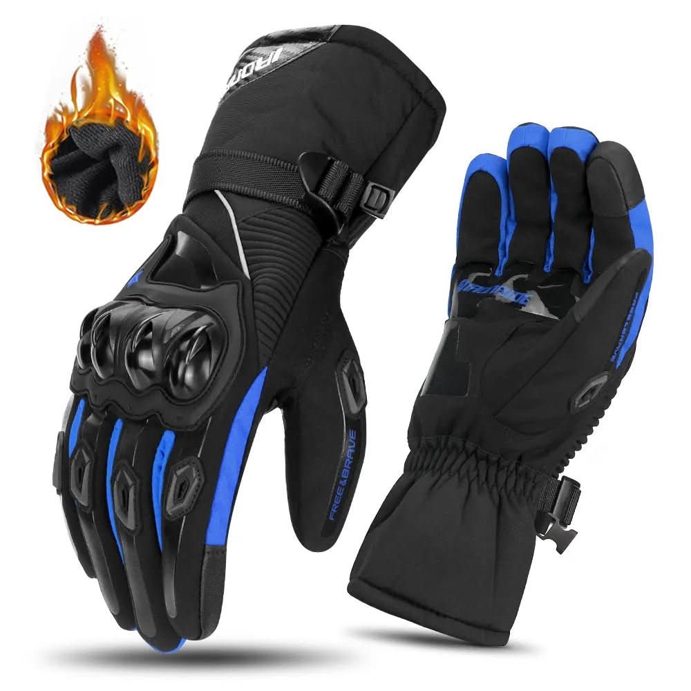 Insulated Waterproof Motorcycle Gloves with Three Layers and Reflectors, view 4